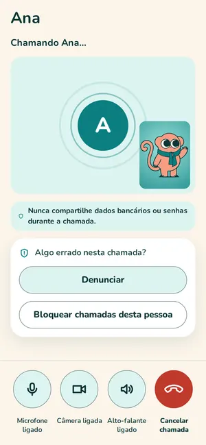 Chamada de vídeo com um guia no app GuiAmigo